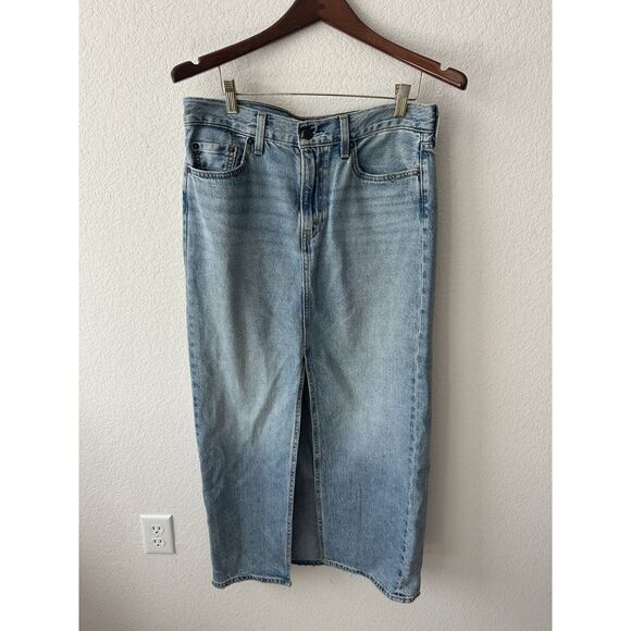 Levis Long Denim Skirt - Picture 1 of 6